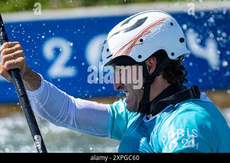 Paris, Frankreich. August 2024. Olympische Spiele, Kajak überquert das Viertelfinale in Vaires Sur Marne. Quelle: ABEL F. ROS Credit: ABEL F. ROS/Alamy Live News Stockfoto