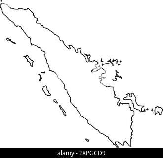 Kartensymbol für die Insel Sumatra, eine der indonesischen Inseln Stock Vektor