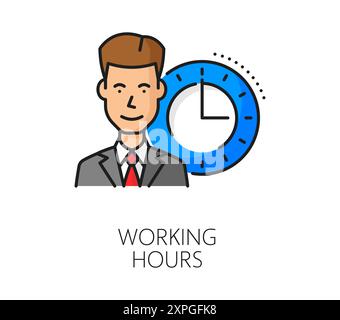 Arbeitszeiten für Personalbeschaffung, Farblinie für Karrieremöglichkeiten für Unternehmen. Personaldienstleistungsschild, Rekrutierung und Beschäftigung von Headhunter l Stock Vektor