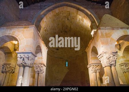 Kirche, innen Ansicht. Kloster San Juan de Duero Soria, Spanien. Stockfoto