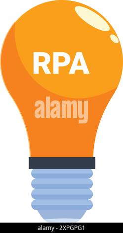 Die klassische Glühlampe leuchtet und stellt eine Idee für die Automatisierung von Roboterprozessen dar Stock Vektor