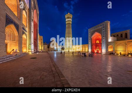 Po-i-Kalyan (POI Kalan) Moschee Komplex und Kalyan (Kalon) Minaret, Buchara, Usbekistan Stockfoto