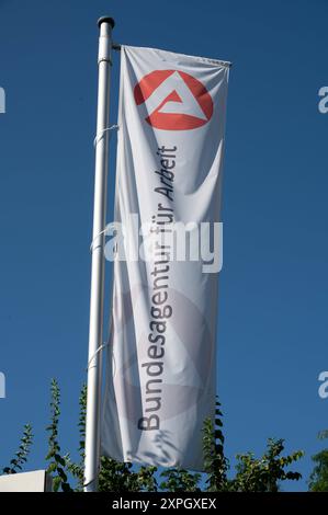 Aussenansicht der Agentur für Arbeit in Essen, Berliner Platz, Logo, Essen, 06.08.2024. *** Außenansicht der Arbeitsagentur Essen, Berliner Platz, Logo, Essen, 06 08 2024 Stockfoto