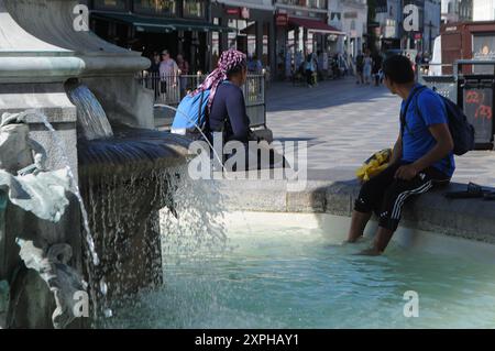 Kopenhagen/Dänemark/06 2024/Storkbrunnen auf amager torv auf stroeget in der Hauptstadt. (Foto. Francis Joseph Dean/Dean Pictures) (nicht für kommerzielle Zwecke) Stockfoto