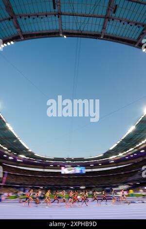 Paris, Frankreich. August 2024. LeichtathletikIllustration während der Olympischen Sommerspiele 2024, Paris 2024, Paris, Frankreich am 5. August 2024. Foto: Nicolas Gouhier/ABACAPRESS. COM Credit: Abaca Press/Alamy Live News Stockfoto