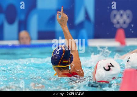 Parigi, Frankreich. August 2024. ORTIZ BeaCRESPI BARRIGA Paulafinal Spanien-Kanada bei den Olympischen Spielen 2024, Dienstag, 6. August 2024, in Paris, Frankreich. (Foto: Gian Mattia D'Alberto/LaPresse) Credit: LaPresse/Alamy Live News Stockfoto