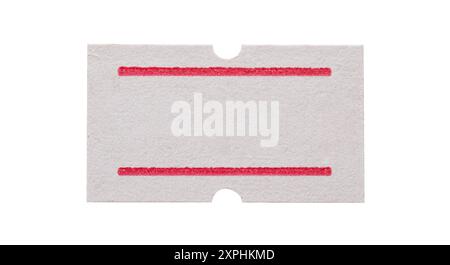 Preis für weißes Papier auf weißem Hintergrund isoliert Stockfoto