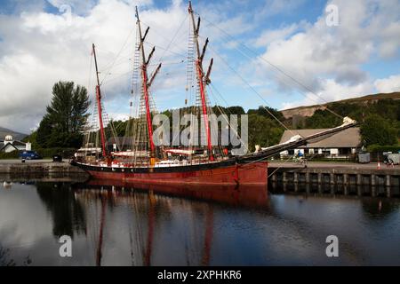 Heringsdrifter Alvei (ursprünglich dampfbetrieben), gebaut in Montrose, Schottland, 1920. Caledonian Canal, Fort William Schottland. Stockfoto