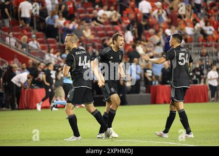 Toronto, ON, Kanada, 19. Juni 2024, die Spieler von Nashville SC feiern den Sieg beim Major League Soccer Spiel zwischen Toronto FC und Nashville SC im BMO Field. Stockfoto