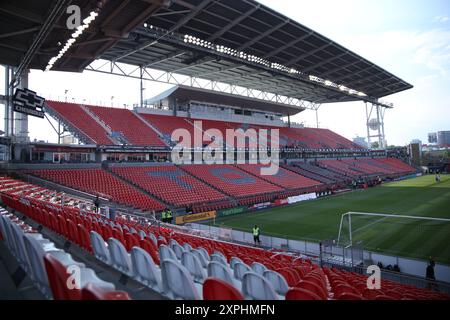 Toronto, ON, Kanada, 19. Juni 2024, Toronto FC Spieler kämpfen beim Major League Soccer Spiel zwischen Toronto FC und Nashville SC im BMO Field. Stockfoto