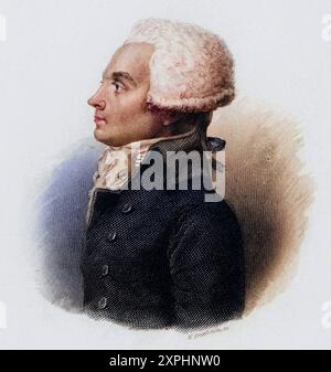 Maximilien Marie Isidore de Robespierre 1758-1794 war ein französischer Revolutionsführer, der 1794 für kurze Zeit die unangefochtene Oberhoheit inneh Stockfoto