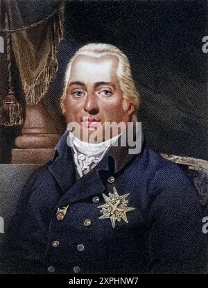 Ludwig XVIII. Stanislaw Xavier 1755-1824, jüngerer Bruder von Ludwig XVI., ernannte sich 1795 selbst zum König von Frankreich. Von 1791 bis zum Sturz Stockfoto