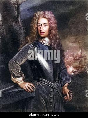 George Byng, 1. Viscount Torrington 1663 1733, englischer Marinekommandant: Admiral der Flotte 1718. Erster Lord der Admiralität ab 1727. Kupferstich Stockfoto