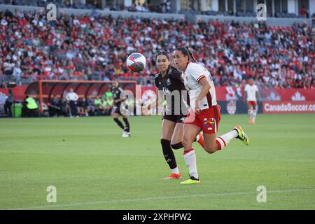 Toronto, Ontario, Kanada, 4. Juni 2024, internationales Freundschaftsspiel zwischen der kanadischen Frauennationalmannschaft und der mexikanischen Frauennationalmannschaft im BMO Field Stockfoto