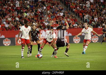 Toronto, Ontario, Kanada, 4. Juni 2024, internationales Freundschaftsspiel zwischen der kanadischen Frauennationalmannschaft und der mexikanischen Frauennationalmannschaft im BMO Field Stockfoto