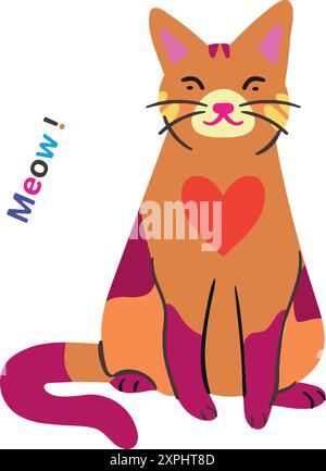 Niedliche Katze Vektor-Kunst Illustration. Stock Vektor