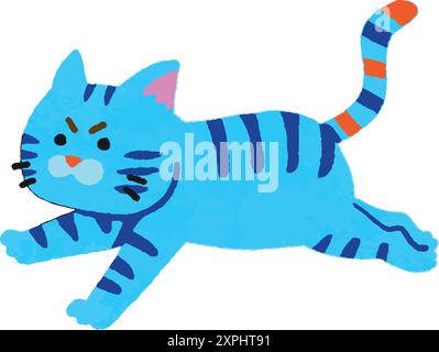 Niedliche Zeichentrickkatze Vektor-Kunst-Illustration. Stock Vektor