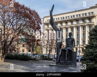 Statue von Iuliu Maniu, ehemaliger rumänischer Premierminister, von der Bildhauerin Mircea Corneliu Spătaru. Stockfoto