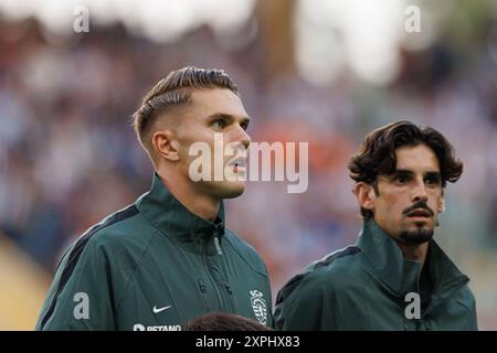 Aveiro, Portugal. August 2024. Viktor Gyokeres (Sporting CP), der beim Spiel Supertaca Candido de Oliveira 2024 zwischen Sporting CP und FC Porto im Estadio Municipal de Aveiro zu sehen war. Endstand; Sporting CP 3:4 FC Porto. Quelle: SOPA Images Limited/Alamy Live News Stockfoto