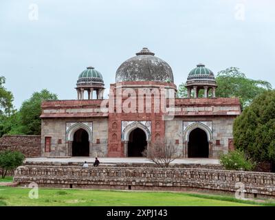 Die Moschee am Grab von Isa Khan im Humayun's Tomb Complex (Delhi/Indien) Stockfoto