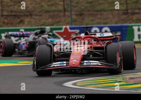 Mogyorod, Ungarn. Juli 2024. Formel 1 großer Preis von Ungarn in Hungaroring, Ungarn. Bild: Nr. 16 Charles Leclerc (MON) von Scuderia Ferrari in Ferrari SF-24 © Piotr Zajac/Alamy Live News Stockfoto