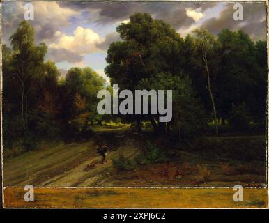 Die Kreuzungen des Adlernest, Fontainebleau Forest Gemälde von Charles-Francois Daubigny Stockfoto