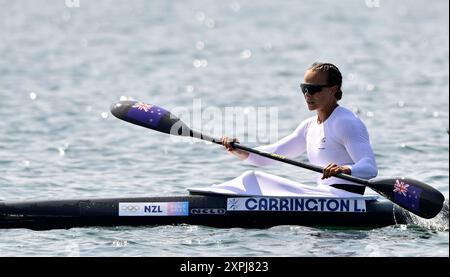 Paris, Frankreich. August 2024. Olympische Spiele 2024 In Paris. Kanu-Sprint. Olympia-Nautikstadion. Paris. Lisa Carrington (NZL) im Kanu-Sprint-Wettbewerb während der Olympischen Spiele 2024 in Paris im Olympischen Nautikstadion in Frankreich. Quelle: Sport In Pictures/Alamy Live News Stockfoto