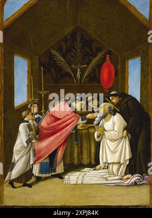 Das letzte Abendmahl des Heiligen Hieronymus, die letzte Kommunion des heiligen Jerome, Gemälde von Sandro Botticelli 1. März 1445 - 1510, einer der bedeute Stockfoto