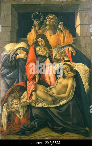 Die Beweinung des toten Christus 1495 - 1500, das Wehklagen über den Toten Christus, Gemälde von Sandro Botticelli 1. März 1445 - 1510, einer der bedeu Stockfoto