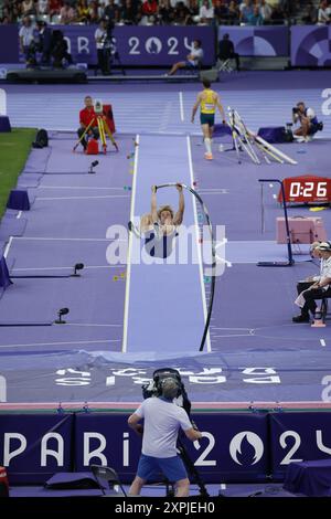 GUTTORMSEN Sondre of Norway Athletics Men&#39;s Pole Vault Final während der Olympischen Spiele 2024 in Paris am 5. August 2024 im Le Bourget Sport Kletterzentrum in Le Bourget, Frankreich Stockfoto