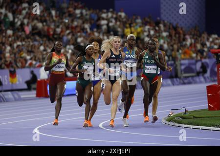 HODGKINSON Keely von Großbritannien Leichtathletik womenâs 800M während der Olympischen Spiele in Paris 2024 am 5. August 2024 im Le Bourget Sport Kletterhaus in Le Bourget, Frankreich Stockfoto