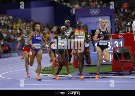 HODGKINSON Keely von Großbritannien Leichtathletik womenâs 800M während der Olympischen Spiele in Paris 2024 am 5. August 2024 im Le Bourget Sport Kletterhaus in Le Bourget, Frankreich Stockfoto