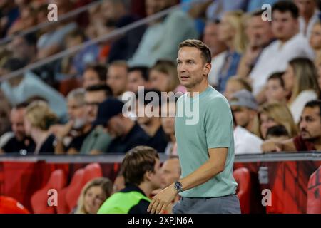 Salzburg, Österreich. August 2024. SALZBURG, ÖSTERREICH - 6. AUGUST: Während der dritten Qualifikationsrunde der UEFA Champions League 1. Leg zwischen Red Bull Salzburg und dem FC Twente im Stadion Salzburg am 6. August 2024 in Salzburg. (Foto von Raymond Smit/Orange Pictures) Credit: Orange Pics BV/Alamy Live News Stockfoto