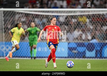 Paris, Frankreich. August 2024. Ona Batlle beim Halbfinale zwischen Brasilien und Spanien bei den Olympischen Spielen 2024 in Paris im Velodrome-Stadion in Marseille. (Richard Callis/SPP) Credit: SPP Sport Press Photo. /Alamy Live News Stockfoto