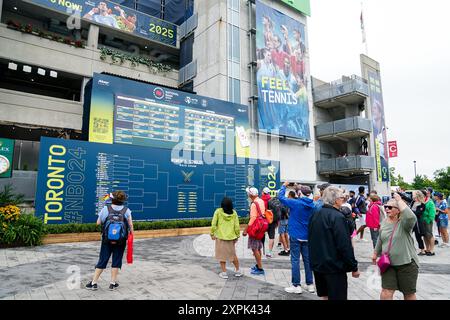 Toronto, Kanada. August 2024. Ein allgemeiner Blick auf das Sobeys Stadium am 1. Tag der National Bank Open in Toronto, Kanada am Dienstag, 6. August 2024. (Foto: Michael Chisholm/SIPA USA) Credit: SIPA USA/Alamy Live News Stockfoto