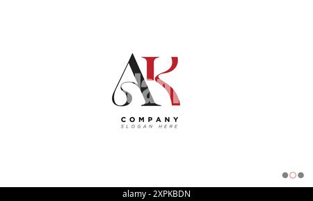 AK Alphabet Buchstaben Initialen Monogramm Logo Stock Vektor