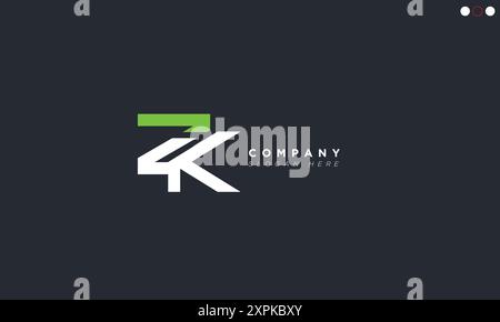 ZK Alphabet Buchstaben Initialen Monogramm Logo Stock Vektor