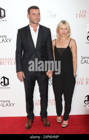 Liev Schreiber und Naomi Watts nehmen an der Premiere von „The Butler“ im Ziegfeld Theater in New York Teil. Stockfoto