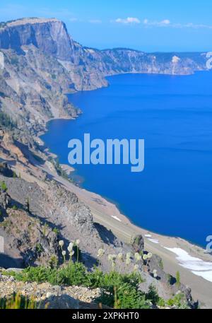 Der atemberaubende Crater Lake National Park am Watchman Overlook, Oregon OR Stockfoto