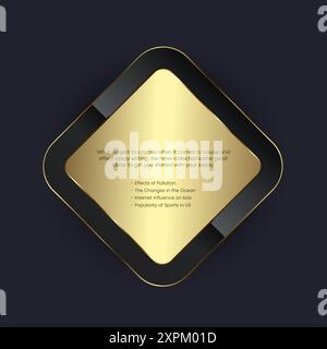 Goldene Kreisknöpfe, Premium-Banner auf transparentem Hintergrund, 2 goldene Knöpfe im runden goldenen Rahmen Vektor-Illustration Design Stock Vektor