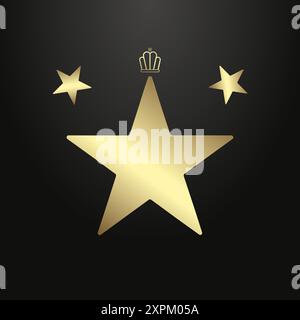 Luxus Stern Diagramm Kreis Knöpfe, Premium Banner, Knöpfe auf dunklem Hintergrund, Satz von Goldknopf in Verarbeitung Gold, Vektor Illustration Stock Vektor