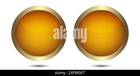 Luxury Circle Button, Gold, Premium isoliert auf schwarzem Hintergrund. Knopf Set Kreis moderne Farbe Gold Vektor Illustration Stock Vektor