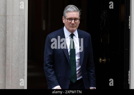 London, Großbritannien. August 2024. Der britische Premierminister Keir Starmer erwartet die Ankunft des Sultans von Oman Haitham bin Tariq Al Said in Downing Street Credit: SOPA Images Limited/Alamy Live News Stockfoto