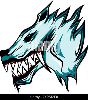 Wolfskopf-Illustration. Perfekt für Logo, Maskottchen, Ikone Stock Vektor