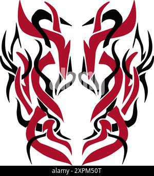 Kopfbewohner-Tattoo. Perfekt für Tribal-Tattoos, Aufkleber, Bannerdesign-Elemente und Poster Stock Vektor
