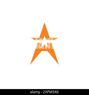 Letter A Star Logo Vektor. Sternsymbol Stock Vektor