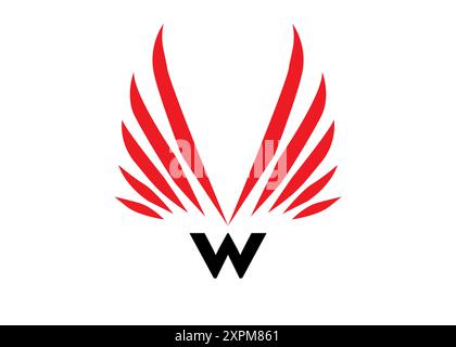 Design-Vorlagenelemente mit dem Logo „Letter W“. Geeignet für jede Geschäfts- oder Unternehmensidentität. W mit scharfen Flügeln, Geschäftsmarke Stock Vektor