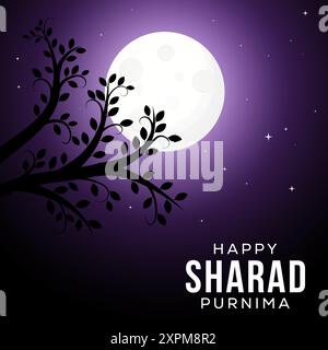 Happy sharad purnima Festival Illustration Design Konzept Stock Vektor