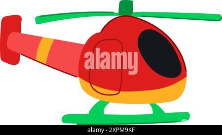 Junge Hubschrauber Spielzeug Cartoon Vektor Illustration Stock Vektor