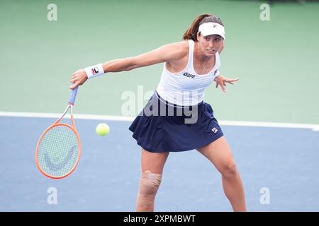 Toronto, Kanada. August 2024. Luisa Stefani aus Brasilien am 1. Tag der National Bank Open in Toronto, Kanada am Dienstag, den 6. August 2024. (Foto: Michael Chisholm/SIPA USA) Credit: SIPA USA/Alamy Live News Stockfoto